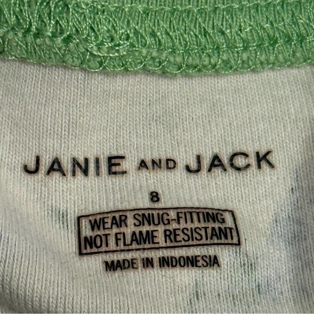 Janie and Jack Green Camping Print Pajama Set